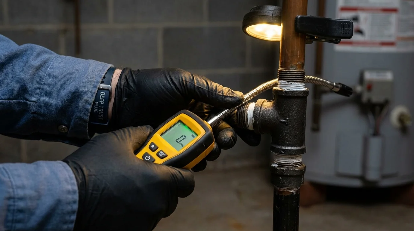 Gas leak detection with electronic sniffer by Johns Plumbing LLC in Florence